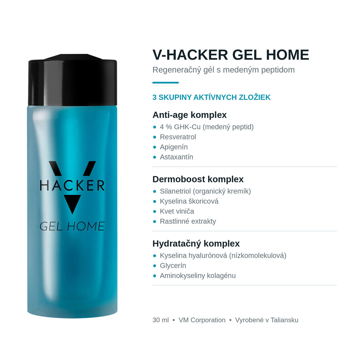 V-HACKER GEL HOME – hydratačné pleťové sérum, 30 ml